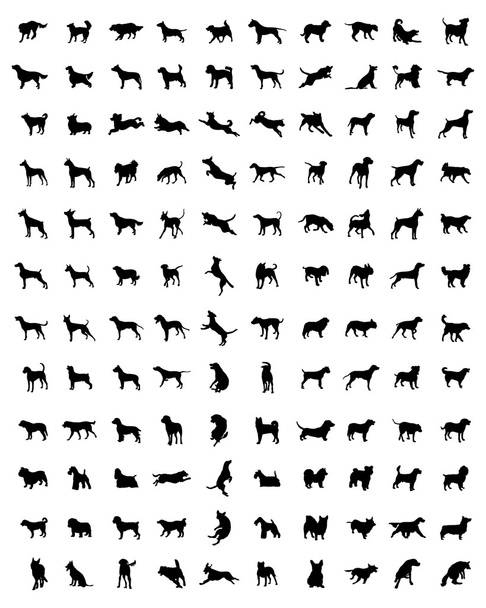 siluety psů - Vektor, obrázek