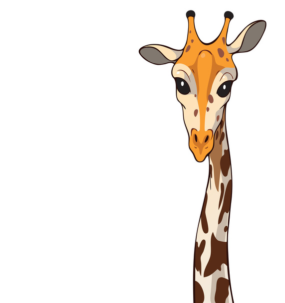 Illustration of a giraffe with a slender - Fotoğraf, Görsel