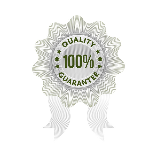 Quality guarantee rosette green - Διάνυσμα, εικόνα