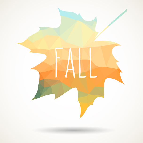 Fall triangular maple leaf - Wektor, obraz