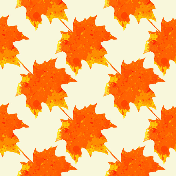 Watercolor maple leaves pattern - Вектор, зображення