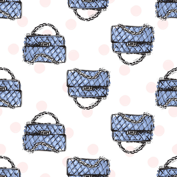 fashionable feminine bag pattern - Διάνυσμα, εικόνα