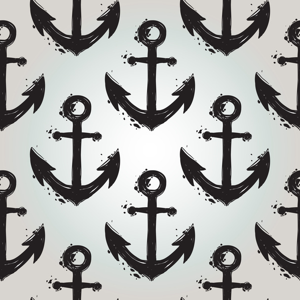 hand drawn anchor pattern - ベクター画像