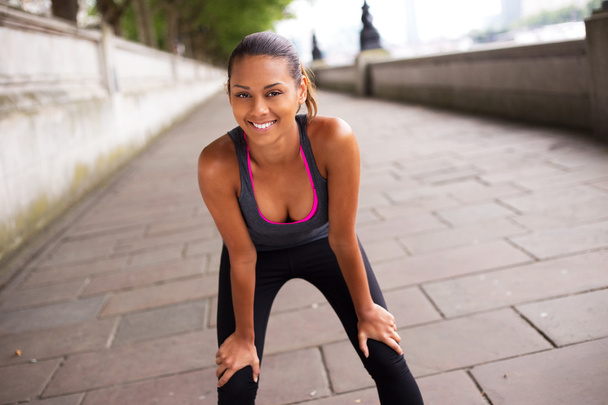 fitness woman exercising in london - Foto, imagen