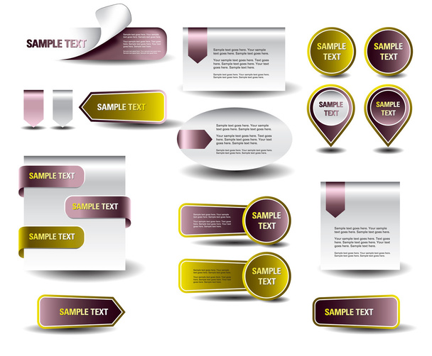 Stickers and banners set. - Vector, Imagen