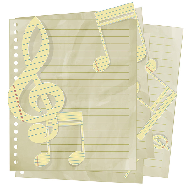 paperi diskantti clef ja musiikin muistiinpanoja arkki linjassa
 - Vektori, kuva