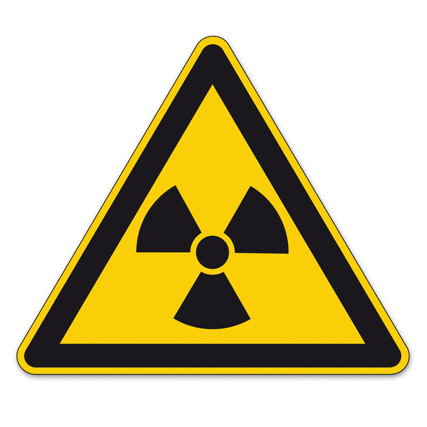 Panneaux de sûreté panneau triangle d'avertissement pictogramme vectoriel BGV icône rayonnement nucléaire radioactif
 - Vecteur, image