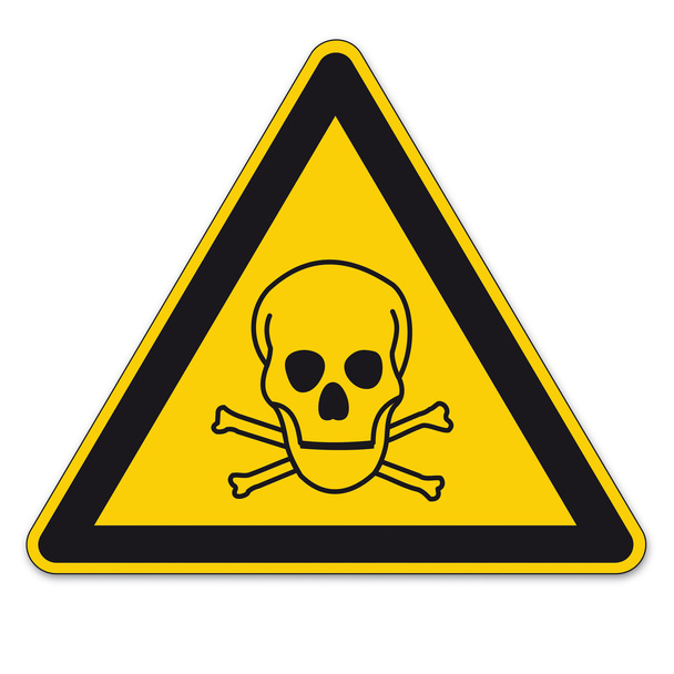 Safety sign triangle warning triangle sign BGV A8 vector pictogram icon skull toxic pirate - Vetor, Imagem