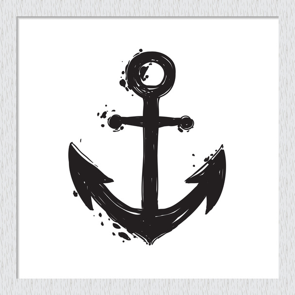 Hand drawn graphic anchor - Vector, Imagen