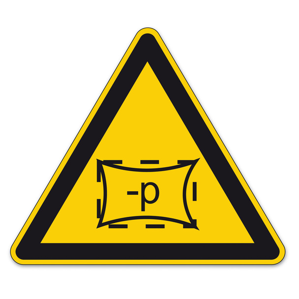 Знаки безпеки попереджувальний знак трикутника BGV A8 Векторна піктограма значка простору зони тиску
 - Вектор, зображення
