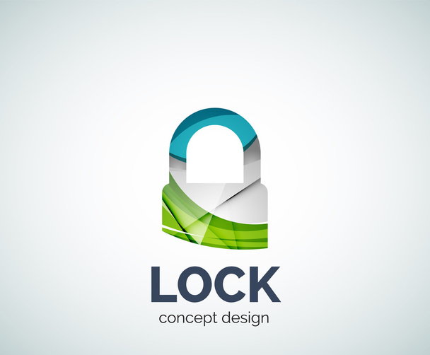 Lock logo business branding icon, created with color overlapping elements - Vector, Image