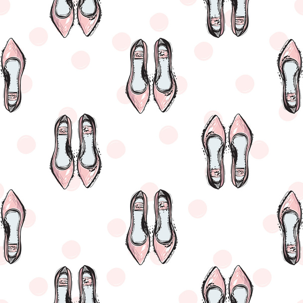  pattern with fashion flat shoes - Vektor, Bild