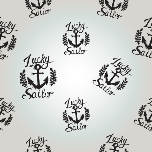 Hand drawn graphic lucky sailor. - Vector, imagen