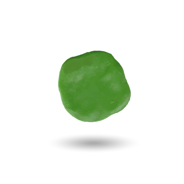 das Stück grüner Ton.runder Punkt - Vektor, Bild