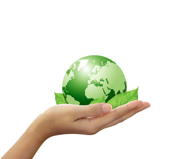 Vert global et feuille à la main
 - Photo, image