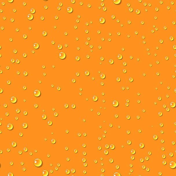 Orange Wasser transparente Tropfen nahtlose Muster. - Vektor, Bild