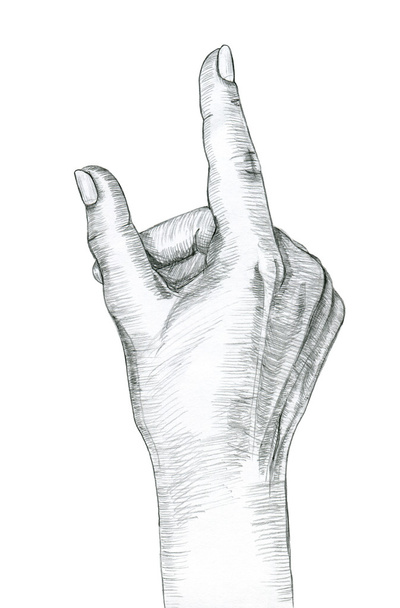 Handgeste eines einzigen Zeigefingers. - Foto, Bild