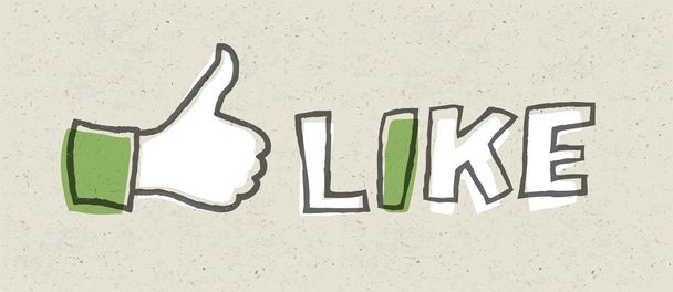 Like button. Ecology colors concept. Vector, EPS10 - Vettoriali, immagini
