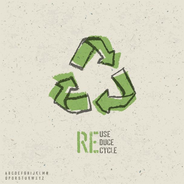 Reuse, reduce, recycle poster design. Include reuse symbol imag - Vector, Image