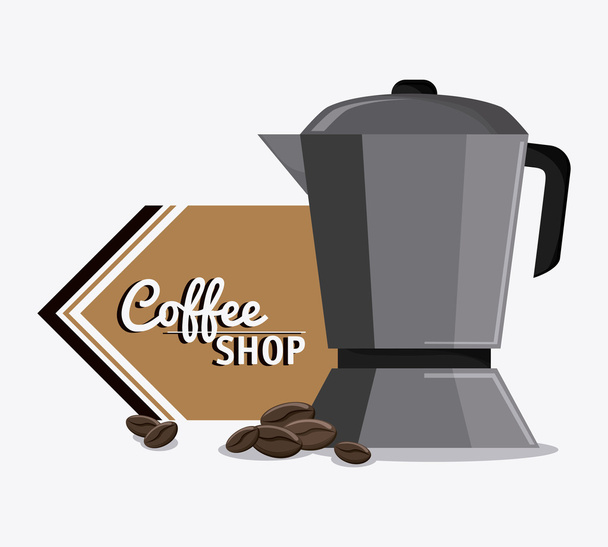 Coffee kettle pot shop beverage icon - Vector, Image