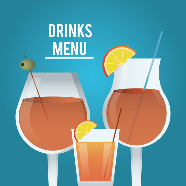 cocktail orange glass summer alcohol icon - Vector, Imagen