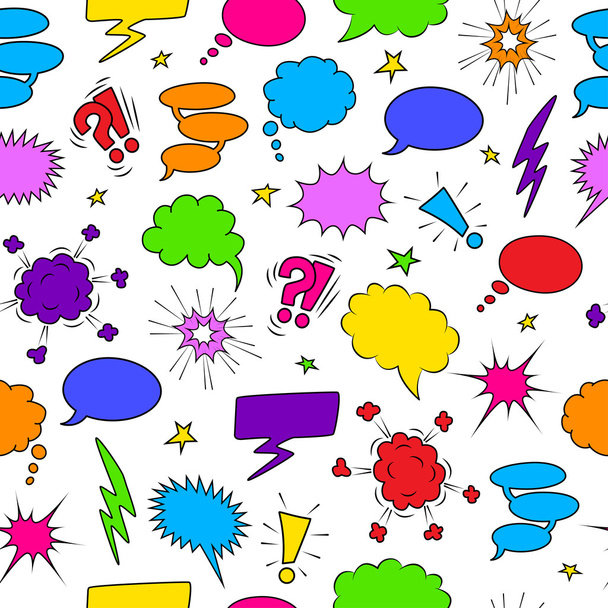 Comics seamless background from speech bubbles vector - Vector, Image