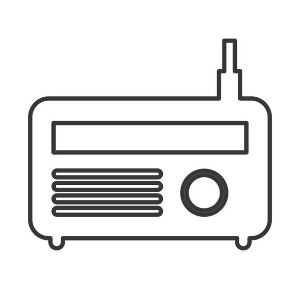 ラジオ アンテナ シルエット アイコン - ベクター画像