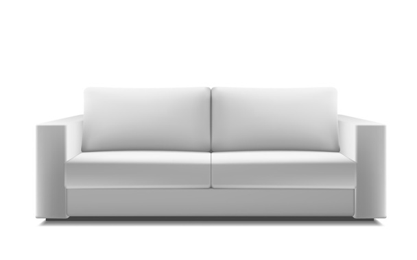 Realistic white modern sofa - ベクター画像