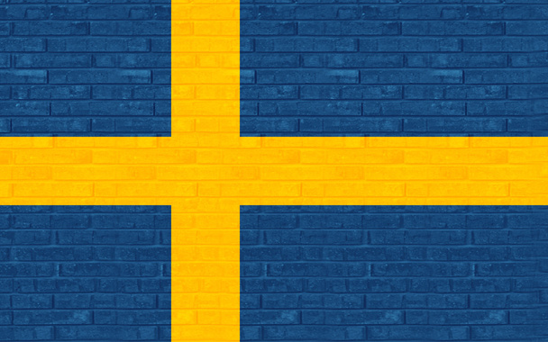 Graffiti Svédország zászlaja - Fotó, kép