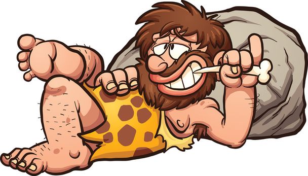 Líné animované caveman - Vektor, obrázek