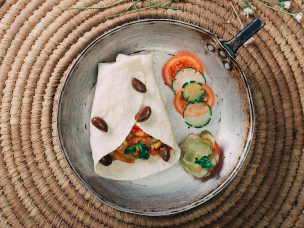 homemade vegan mexican tortilla - Foto, Imagen