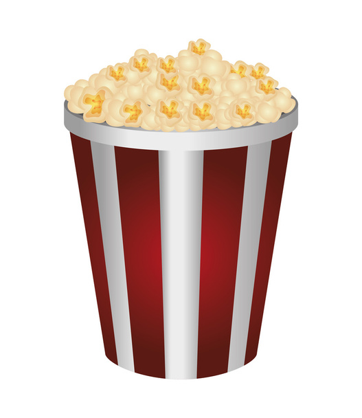 striped popcorn bag icon - Vector, Imagen