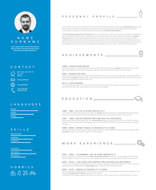 resume template with nice typography design - Vector, Image