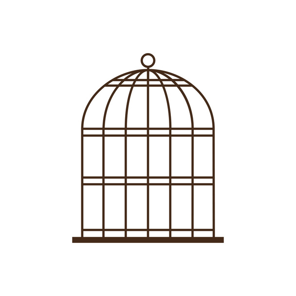 Birdcage silhouette vintage icon, vector illustration - Vector, Image