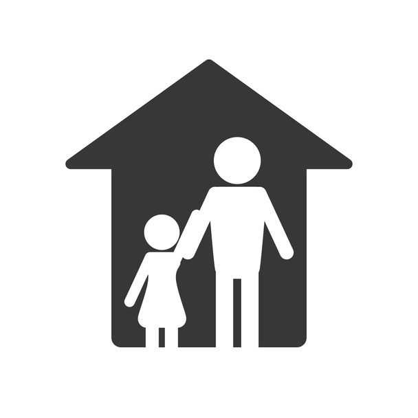 Rodina a ikonu piktogram domečku - Vektor, obrázek