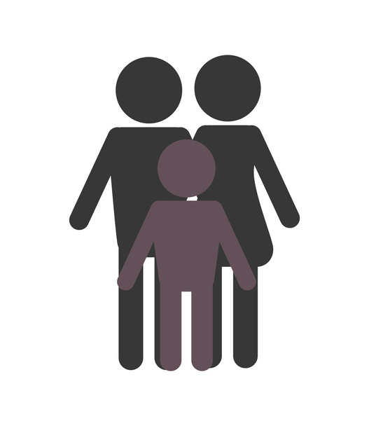 family pictogram icon - Vector, Image