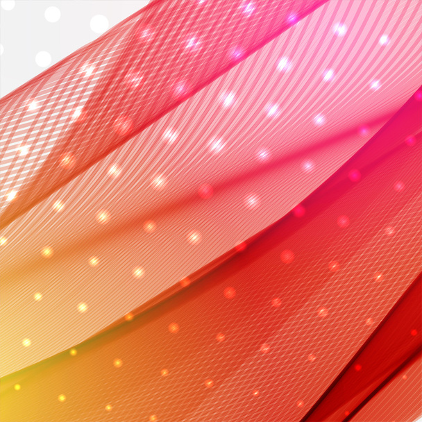 Background with light dots and lines. Abstract background. Vector illustration. Red, yellow, orange, pink colors. - Vecteur, image