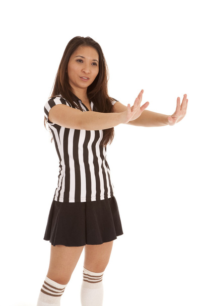 Referee woman push - Foto, Bild