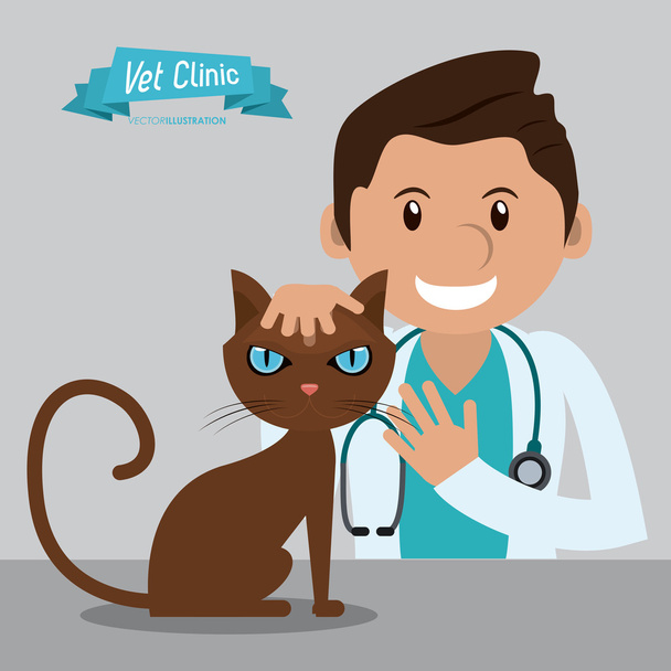 Ikony Klinika zwierząt domowych lekarza weterynarii - Wektor, obraz