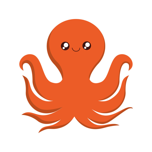 octopus kawaii cute animal icon - Vetor, Imagem
