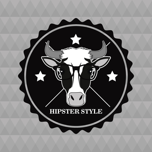 Стиль коров'ячої тварини хіпстер
 - Вектор, зображення