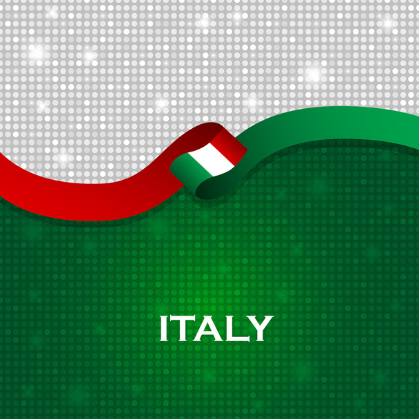 Itálie vlajka stuha lesklé částice styl. Vektorové ilustrace - Vektor, obrázek