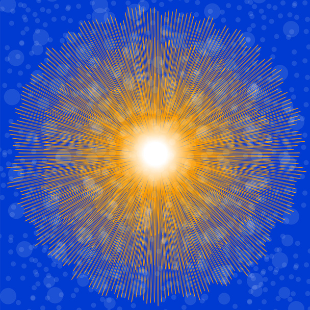 Abstrakti auringon tausta. Keltainen kesäkuvio
 - Vektori, kuva