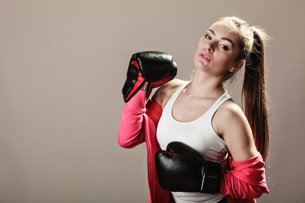 Feminist woman training, boxing. - Valokuva, kuva