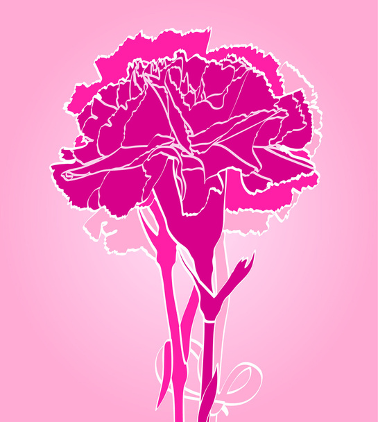 Three purple carnations - ベクター画像