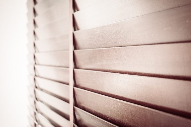 Wooden blinds and window - Photo, Image