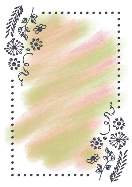 Drawn floral background - Foto, afbeelding