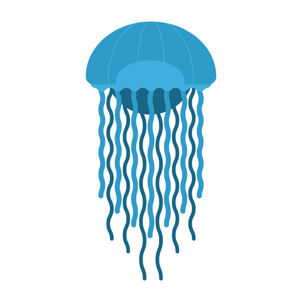 Blue Sea jellyfish - Vector, Imagen