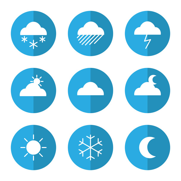 Weather icon set with clouds - Vettoriali, immagini