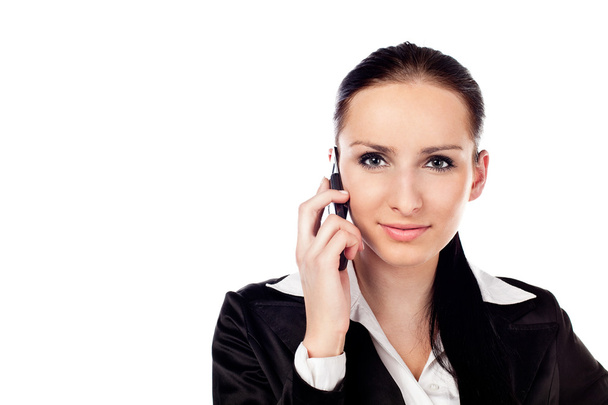 Businesswoman talking on the phone. Isolated - Fotó, kép